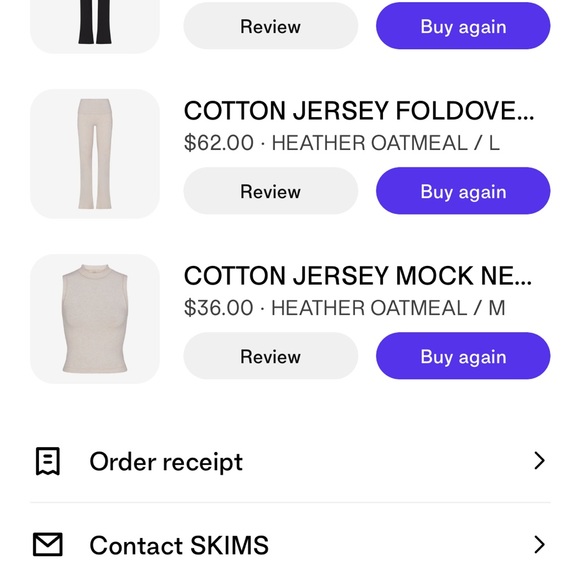 Pants & Jumpsuits Skims Oatmeal Heather Set Cotton Jersey Fold Over